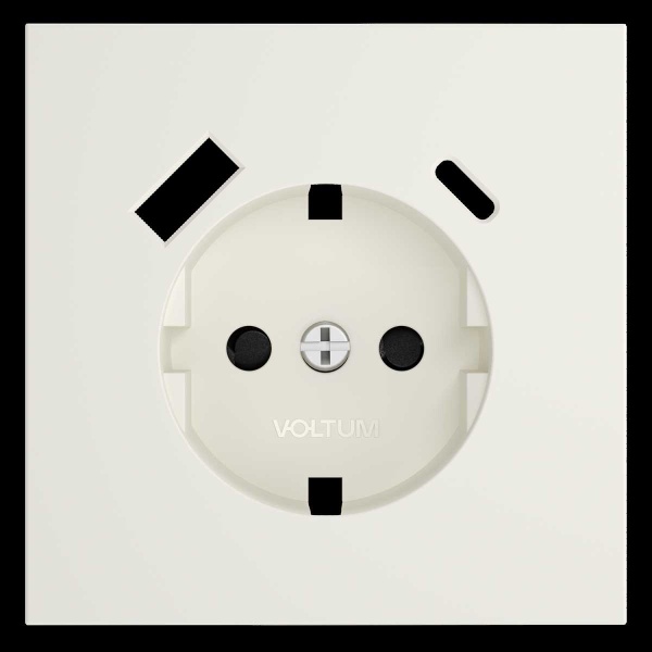 Накладка для розетки с заземлением и защитными шторками, с USB A+C, S70 (хлопок) Voltum VLS001013