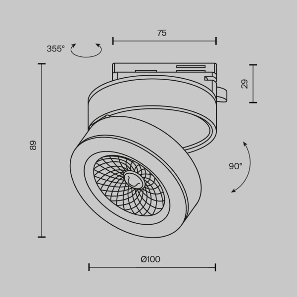 Трековый светодиодный светильник Maytoni Technical Unity Magic TR006-1-12W3K-B4K
