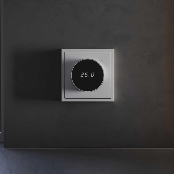 Терморегулятор электронный S70 с индикацией и датчиком, для теплого пола, (серый) Voltum VLS070116