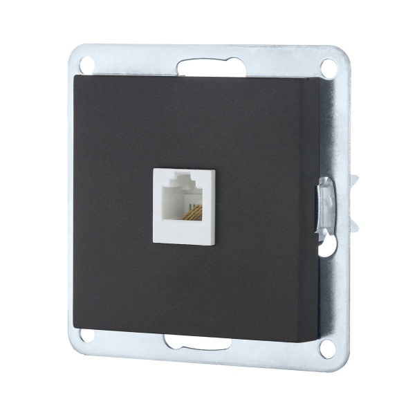Розетка телефонная RJ-12 LK Studio LK80 черный бархат 845508-1 Розетка телефонная RJ-12 LK Studio LK80 черный бархат 845508-1