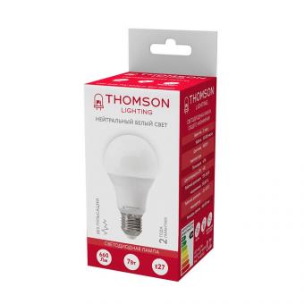 Лампа светодиодная Thomson E27 7W 4000K груша матовая TH-B2002