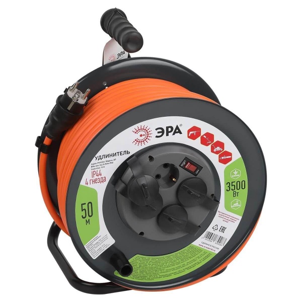 Удлинитель силовой ЭРА 4гн 50м с/з RMx-4es-3x2.5-50m-IP44 Б0052922 Удлинитель силовой ЭРА 4гн 50м с/з RMx-4es-3x2.5-50m-IP44 Б0052922