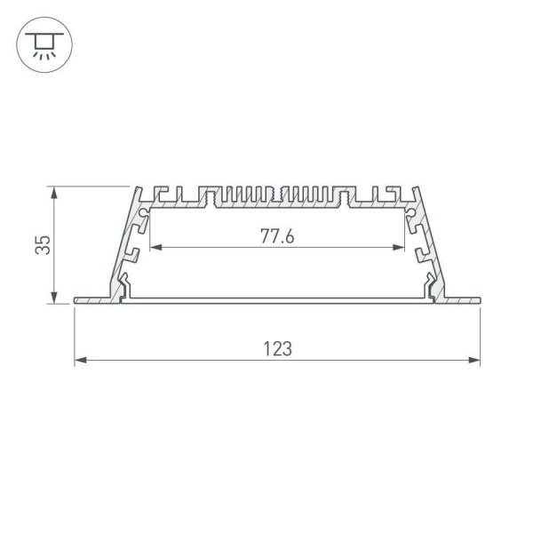 Профиль с рассеивателем Arlight ARH-POWER-W120-F-2000 ANOD 027928
