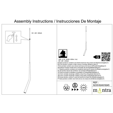 Подвесная люстра Mantra Boomerang 9366+9235 (8L)