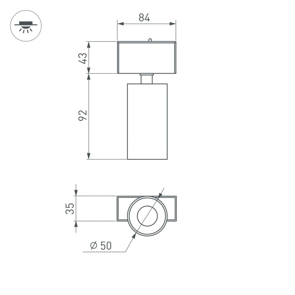 Трековый светодиодный светильник Arlight Mag-Spot-45-R85-7W Warm3000 046588