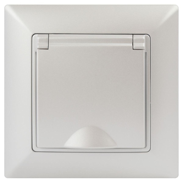 Розетка ЭРА Intro Solo Schuko 2P+E 16A 250V с крышкой перламутровый 4-203-06 Б0053662 Розетка ЭРА Intro Solo Schuko 2P+E 16A 250V с крышкой перламутровый 4-203-06 Б0053662