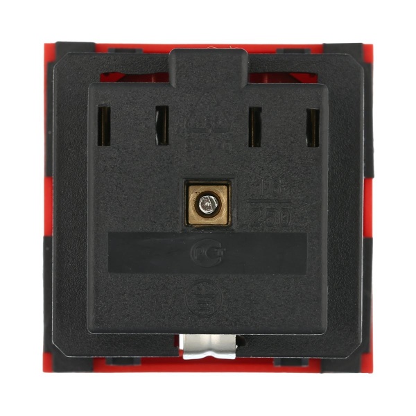 Розетка LK Studio с з/к, со шторками (красный) LK45 ( для выделения "чиcтого питания сети") 851107-1