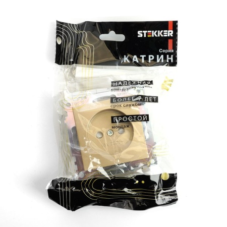 Розетка 2P Stekker Катрин золото GLS10-7109-08 49223