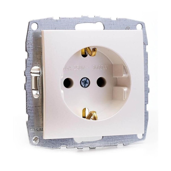 Розетка 2К+З Mono Electric Despina/ Larissa 16A 250V винтовое подключение жемчуг 500-002521-117 Розетка 2К+З Mono Electric Despina/ Larissa 16A 250V винтовое подключение жемчуг 500-002521-117