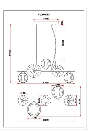 Подвесная люстра Moderli Renny V10802-5P Подвесная люстра Moderli Renny V10802-5P