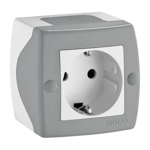 Розетка 2К+З Mono Electric Octans IP20 16A 250V винтовое подключение бело-серый 104-020007-117 Розетка 2К+З Mono Electric Octans IP20 16A 250V винтовое подключение бело-серый 104-020007-117