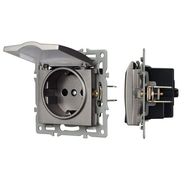 Механизм розетки влагозащищённый SCT-MCP-PL-GR (250V, 16A) Arlight 043747