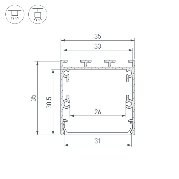 Профиль Arlight Line-S-3535-3000 Anod 041826