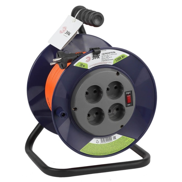 Удлинитель силовой ЭРА RPx-4s-2x0.75-20m Б0046841 Удлинитель силовой ЭРА RPx-4s-2x0.75-20m Б0046841