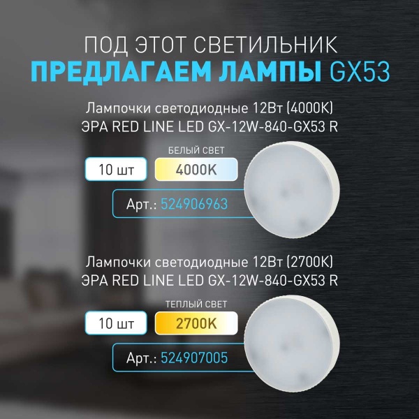 Настенно-потолочный светильник ЭРА OL39 WH под GX53 IP20 белый Б0056389