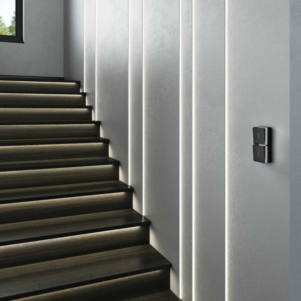 Выключатель одноклавишный с подсветкой Werkel Gallant черный/хром W5010135 4690389163845