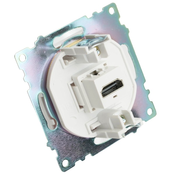 Розетка HDMI 2.1, Type A  (механизм), STEKKER GLS00-7118-01, серия Катрин, белый 50058