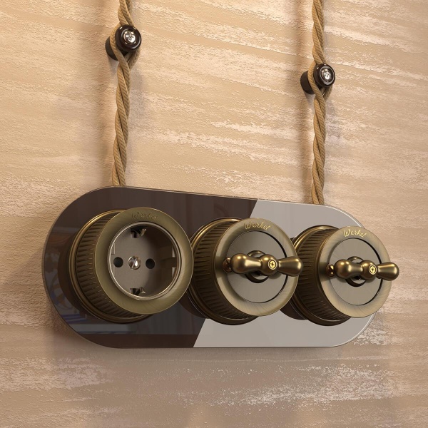 Розетка с заземлением Werkel Ретро бронзовый W5771012 4690389166549 Розетка с заземлением Werkel Ретро бронзовый W5771012 4690389166549