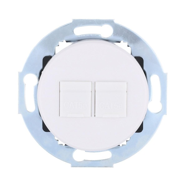 Розетка LK Studio компьютерная 2хRJ-45 кат. 6 с накладкой (белый) Vintage 886404-1