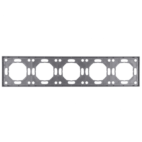 Рамка STEKKER, PFR00-5005-10 5-местная, серия Эмили, платиново-серый, soft touch 49966