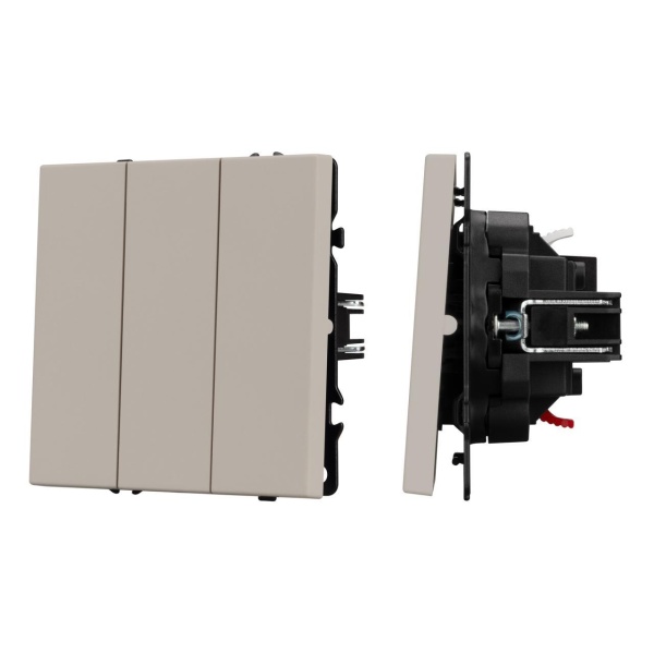Механизм выключателя трехклавишный непроходной SWT-NOBE-MK03-SFPL-CA (230V, 10A) Arlight 061797