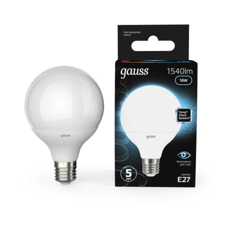 Лампа светодиодная Gauss E27 16W 4100K матовая 105102216