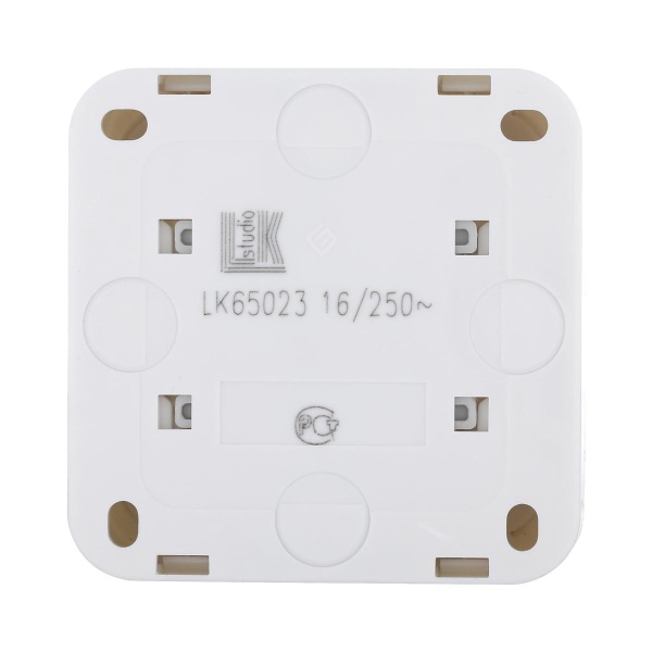 Розетка LK Studio открытой установки без заземляющих контактов с защитными шторками (белый) 813304