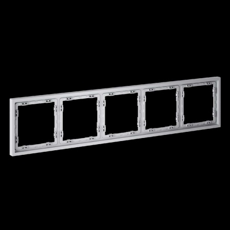 Рамка пластиковая S70 на 5 постов, (серый) Voltum VLS100516
