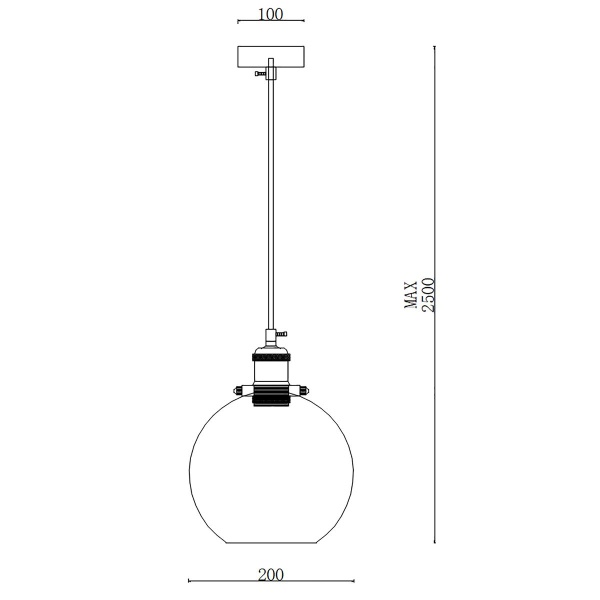 Подвесной светильник Imperium Loft Loft Clear Glass Sphere Cloche Дымчатый 377316-22