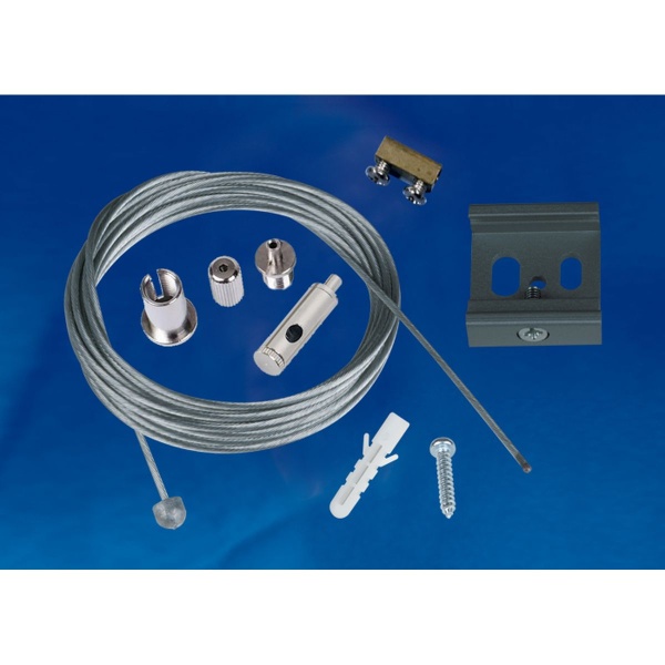 Набор для подвесного монтажа трехфазных шинопроводов Uniel UFB-H45 Silver 1 Polybag UL-00006033