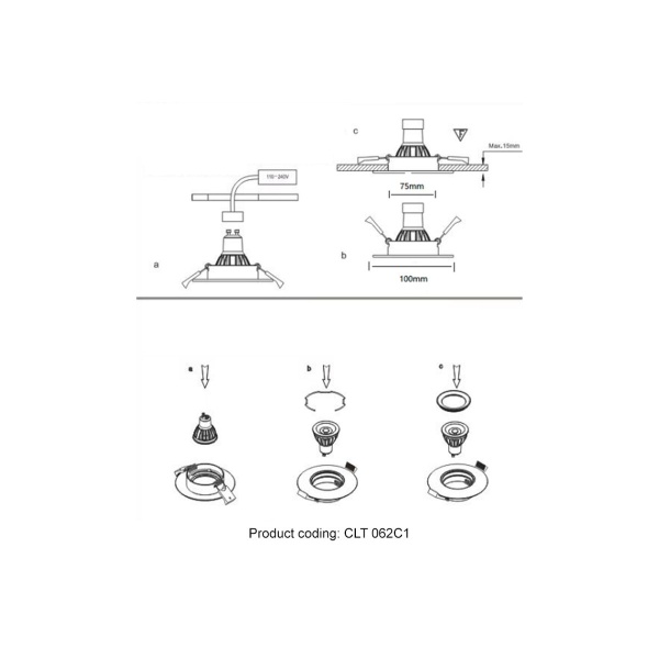 Встраиваемый светильник Crystal Lux CLT 062C1 BL