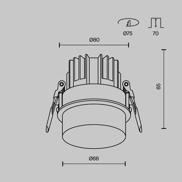 Встраиваемый светодиодный светильник Maytoni Technical Nude DL065-12W4K-W