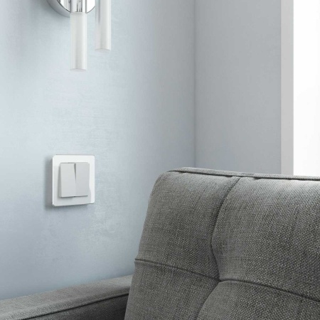 Выключатель двухклавишный Werkel белый матовый W1120061 4690389184611