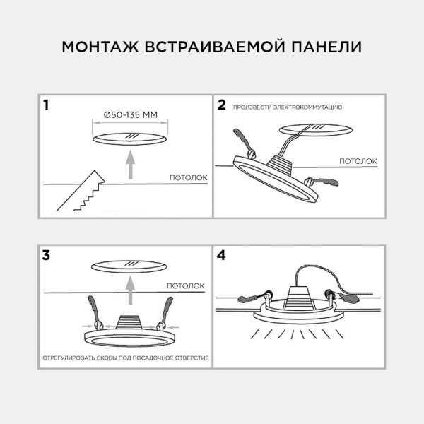 Встраиваемая светодиодная панель OGM LP-09