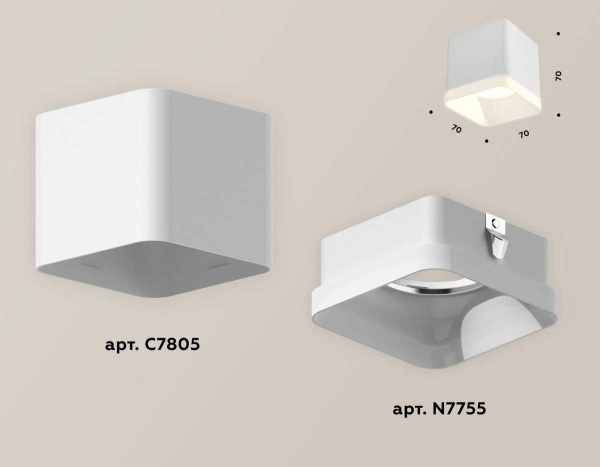 Комплект потолочного светильника Ambrella light Techno Spot XC (C7805, N7755) XS7805040