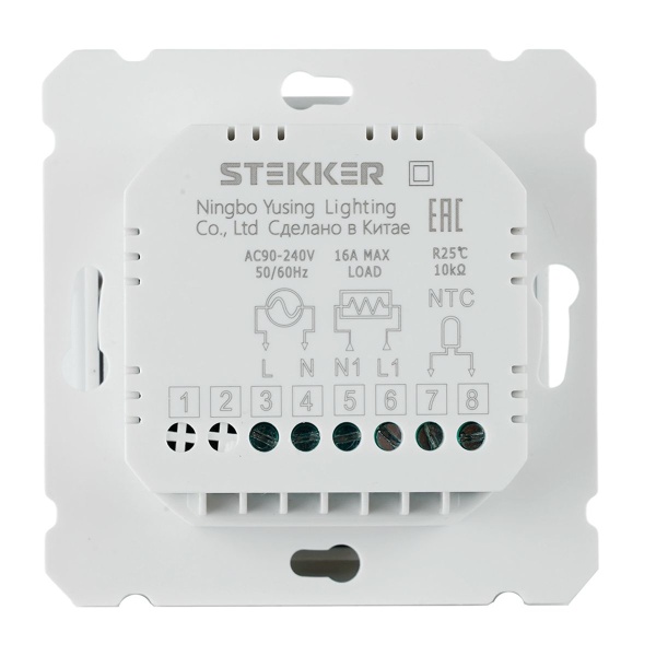 Терморегулятор Wi-Fi (механизм), Stekker, 250В, 3500Вт Катрин, GLS00-7119-01, белый 50374