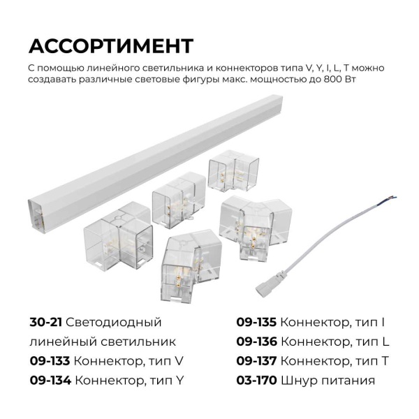 Коннектор для светильников серии NET тип L Apeyron 09-136