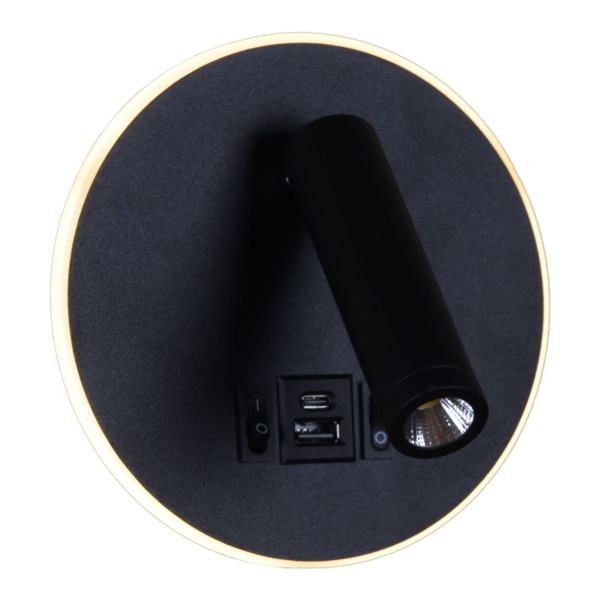 Настенный светодиодный светильник Reluce 86203-9.2-001KT LED12W+USB BK