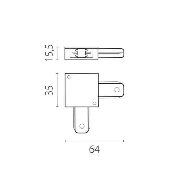 Угловое соединение для трека к 50202X-P, 50203X-P Lightstar Barra 502126-P