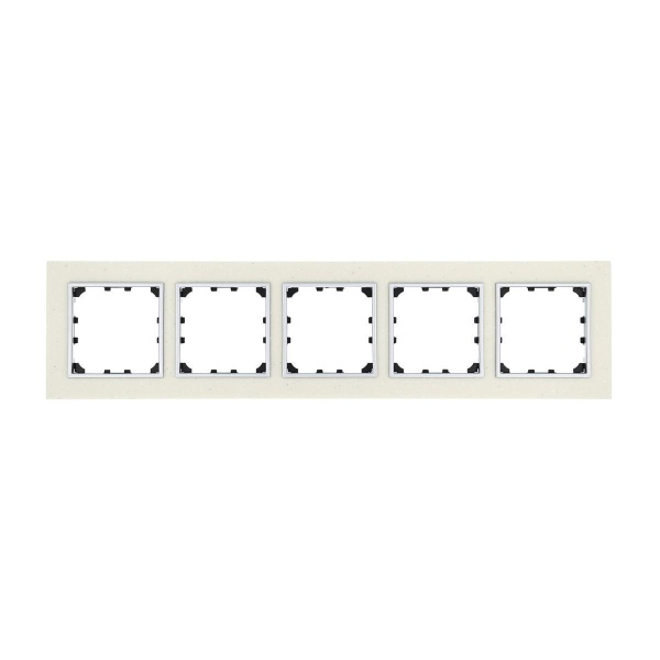 Рамка LK Studio 5-постовая из декоративного камня (белый мрамор) LK60 864589-1