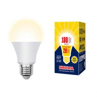 Лампа светодиодная (UL-00004030) E27 20W 3000K матовая LED-A65-20W/WW/E27/FR/NR