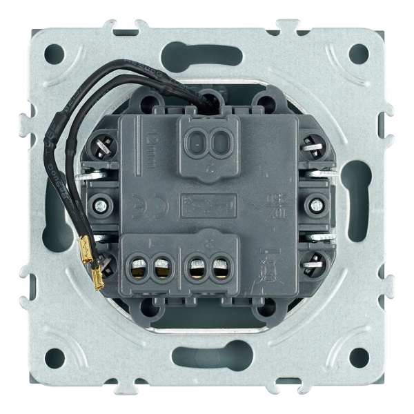 Выключатель 1-клавишный c индикатором (механизм), Stekker, 250В, 10А Эмили, RSW10-5101-09, антрацит, soft touch 49915