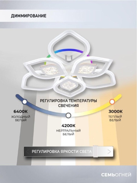 Потолочная светодиодная люстра Seven Fires Dzhena SF5050/10C-WT-RGB