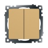 Выключатель двухклавишный Stekker Катрин золото GLS10-7104-08 49216
