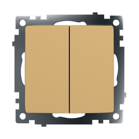 Выключатель двухклавишный Stekker Катрин золото GLS10-7104-08 49216