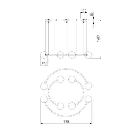 Подвесная люстра Bogates Brook 359/8 латунь