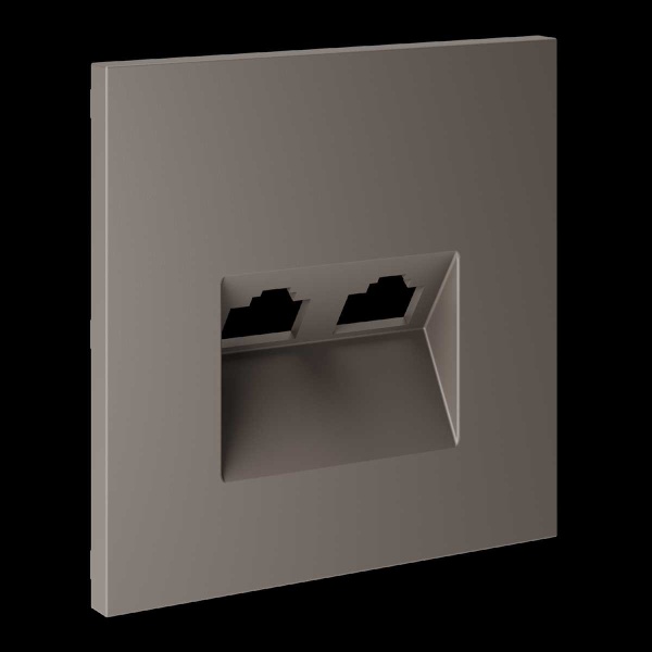 Накладка для розетки компьютерной двойной RJ45+RJ45 кат.6, S70 (капучино) Voltum VLS001414