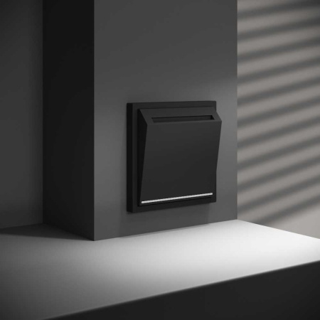 Выключатель встраиваемый S70 карточный 16А, (черный матовый) Voltum VLS010708