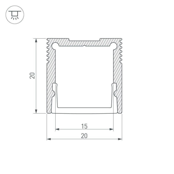 Профиль Arlight SL-SLIM20-H20-2000 ANOD 023722
