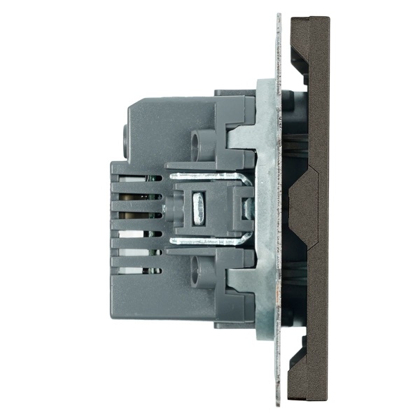 Розетка 2-местная USB + Type C (механизм), Stekker, 250В, 20W Эмили, RST10-5115-09, антрацит, soft touch 49931